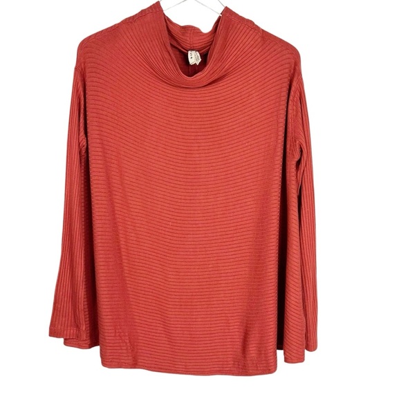 WE THE FREE Long Sleeve Lightweight Cowl Neck Ribbed Blouse Size Small - Picture 1 of 7